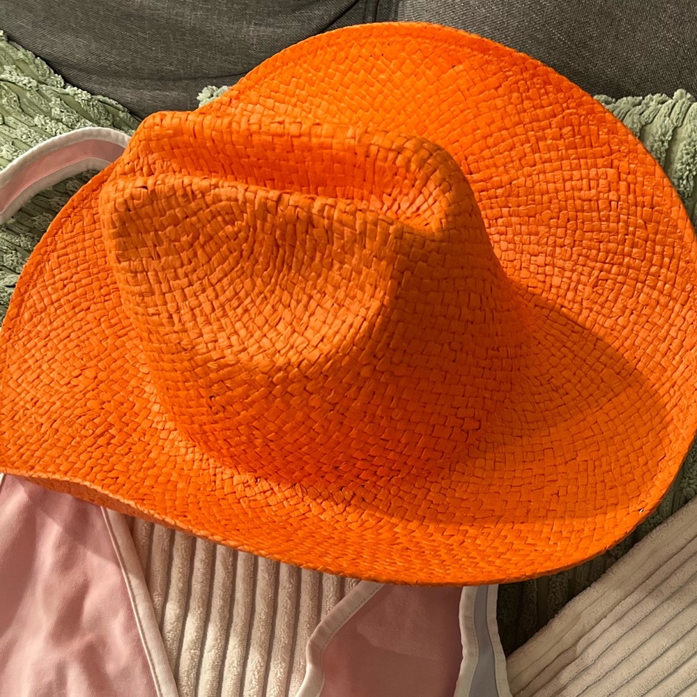 Orange Cow Girl Hat